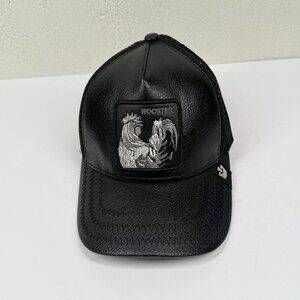Goorin Bros “Rooster” Trucker Hat Faux Leather Front Mesh Back One Size